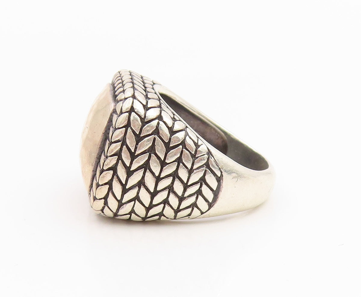 925 Sterling Silver Vintage Ring SILPADA Hammered Braided Square  Sz 7  RG35399
