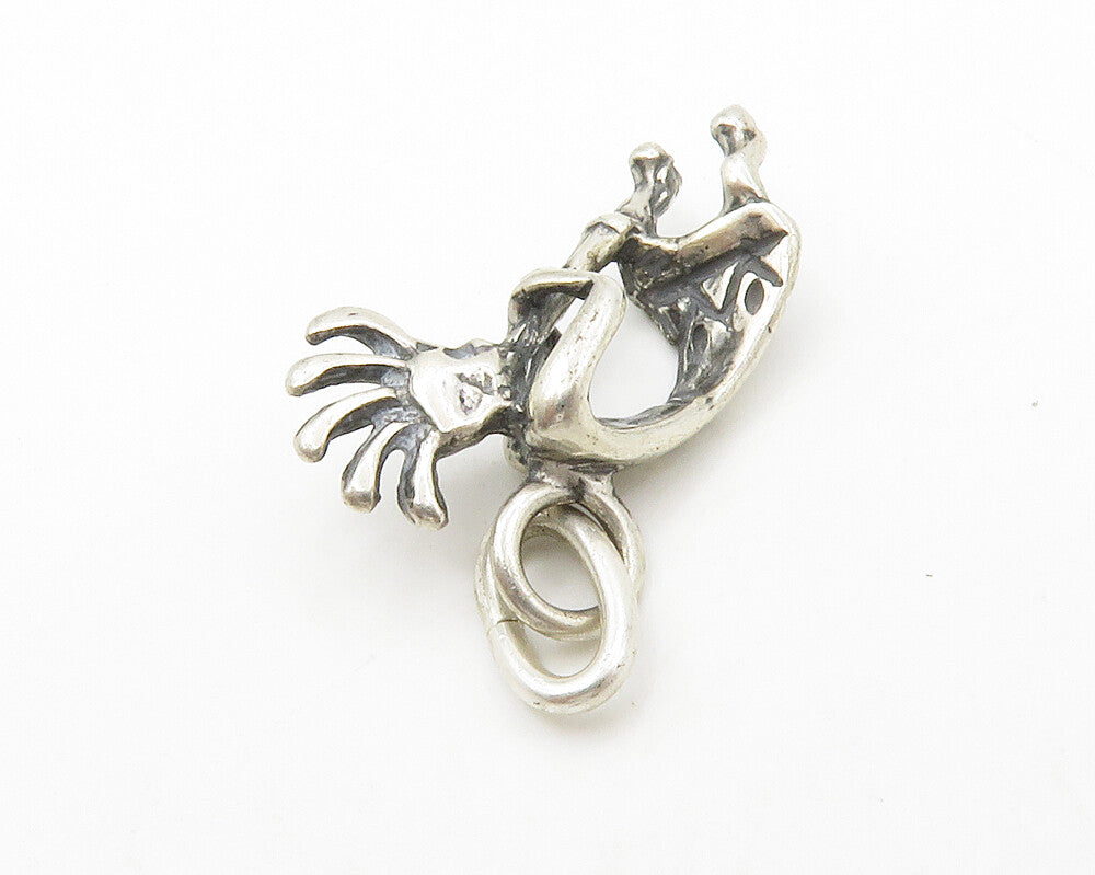 NAVAJO 925 Sterling Silver  Vintage Petite Kokopelli Dancer Pendant  PT10897
