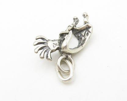 NAVAJO 925 Sterling Silver  Vintage Petite Kokopelli Dancer Pendant  PT10897