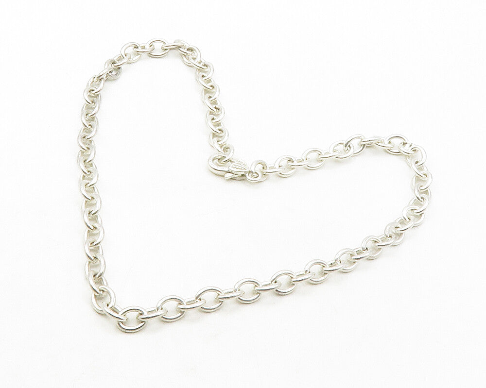JUDITH RIPKA 925 Sterling Silver  Vintage Oval Link Chain Necklace  NE2255
