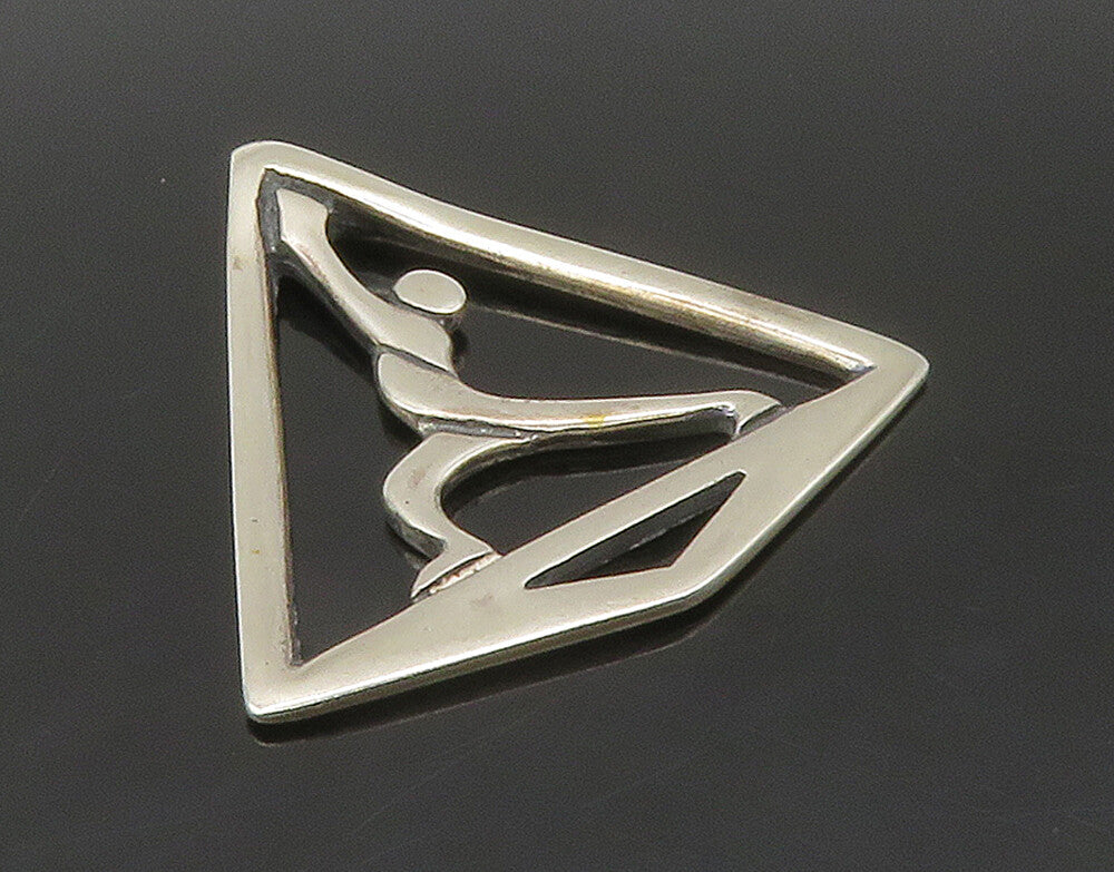 925 Sterling Silver  Vintage Shiny Posing Figure Pendant  PT13329