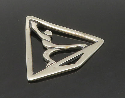 925 Sterling Silver  Vintage Shiny Posing Figure Pendant  PT13329