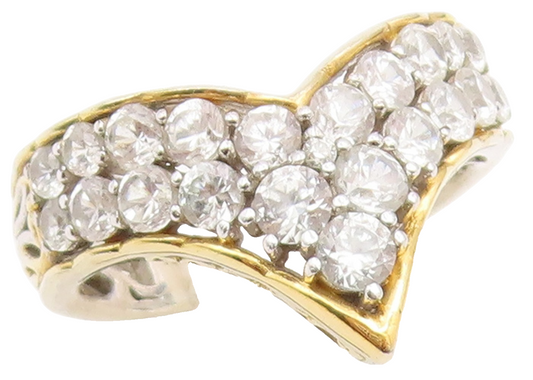 925 Sterling Silver Vintage Ring MICHAEL VALITUTTI CZ V Shape Band Sz 10 RG36521