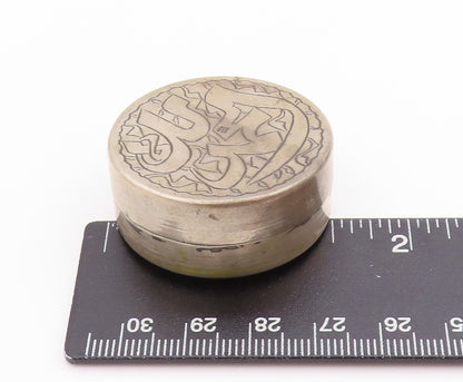 925 Sterling Silver Vintage Pill Box Middle East Islamic Trinket OPENS  TR4005