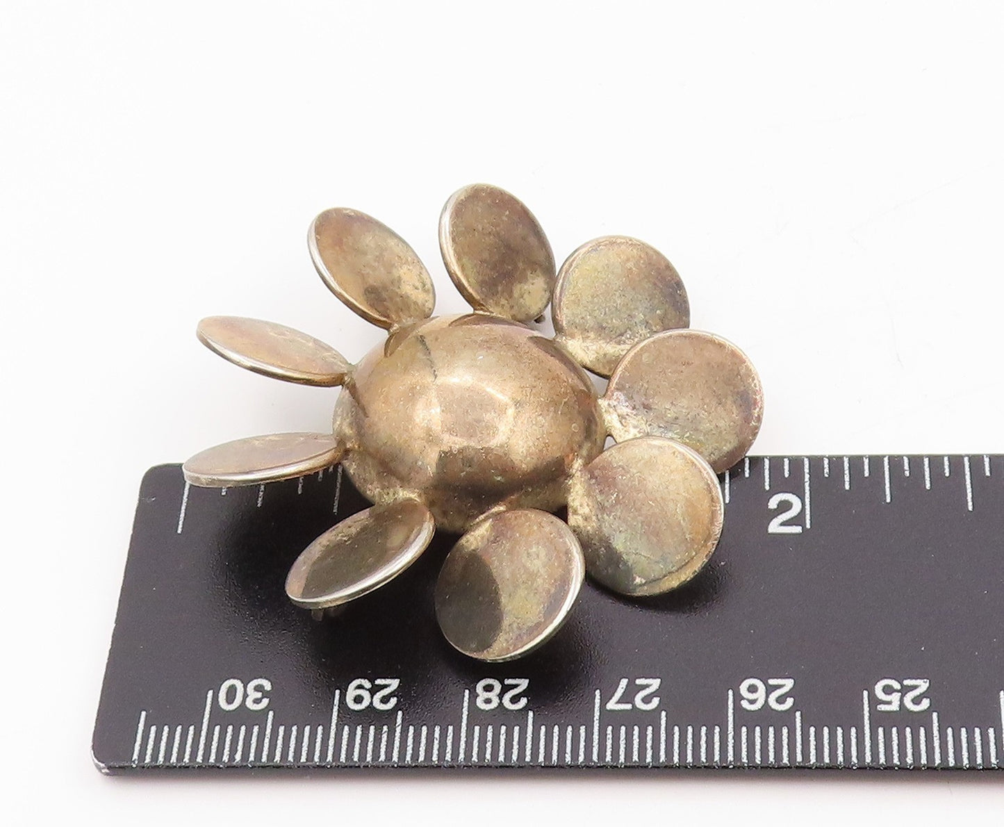 925 Sterling Silver Vintage Brooch DEROSA Modernist Abstract Floral Pin  BP12004