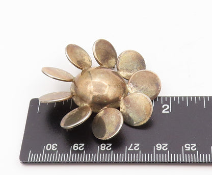 925 Sterling Silver Vintage Brooch DEROSA Modernist Abstract Floral Pin  BP12004