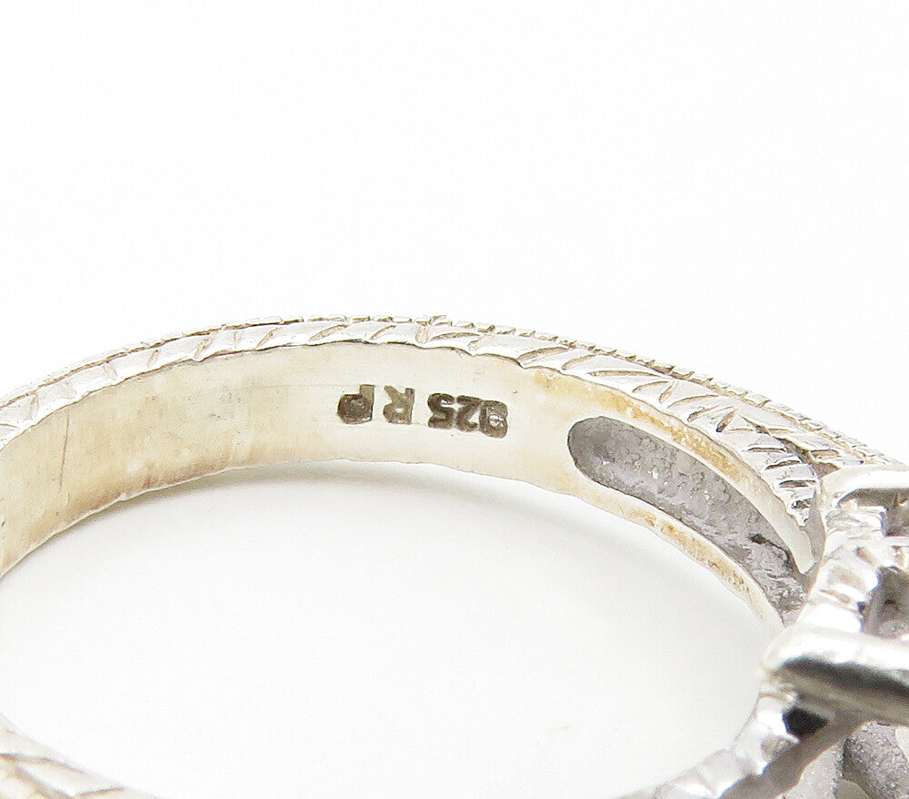 925 Sterling Silver  Sparkling Prong Set Cubic Zirconia Band Ring Sz 6 RG15936