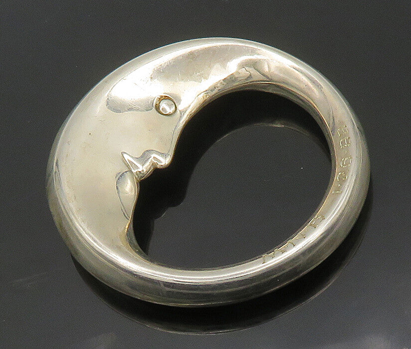 TIFFANY & CO. 925 Silver  Vintage Moon Face Baby Rattle Toy (CHIMES)  TR2559