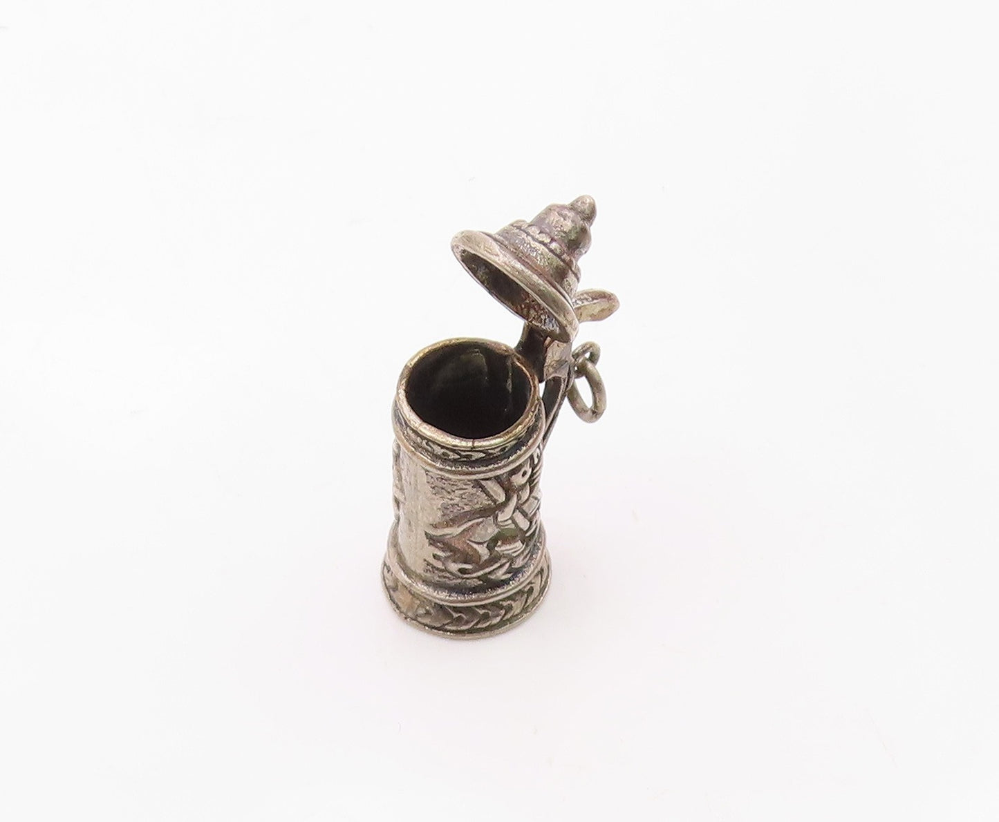 925 Sterling Silver  Vintage German Style Beer Mug Pendant (OPENS)  PT19086