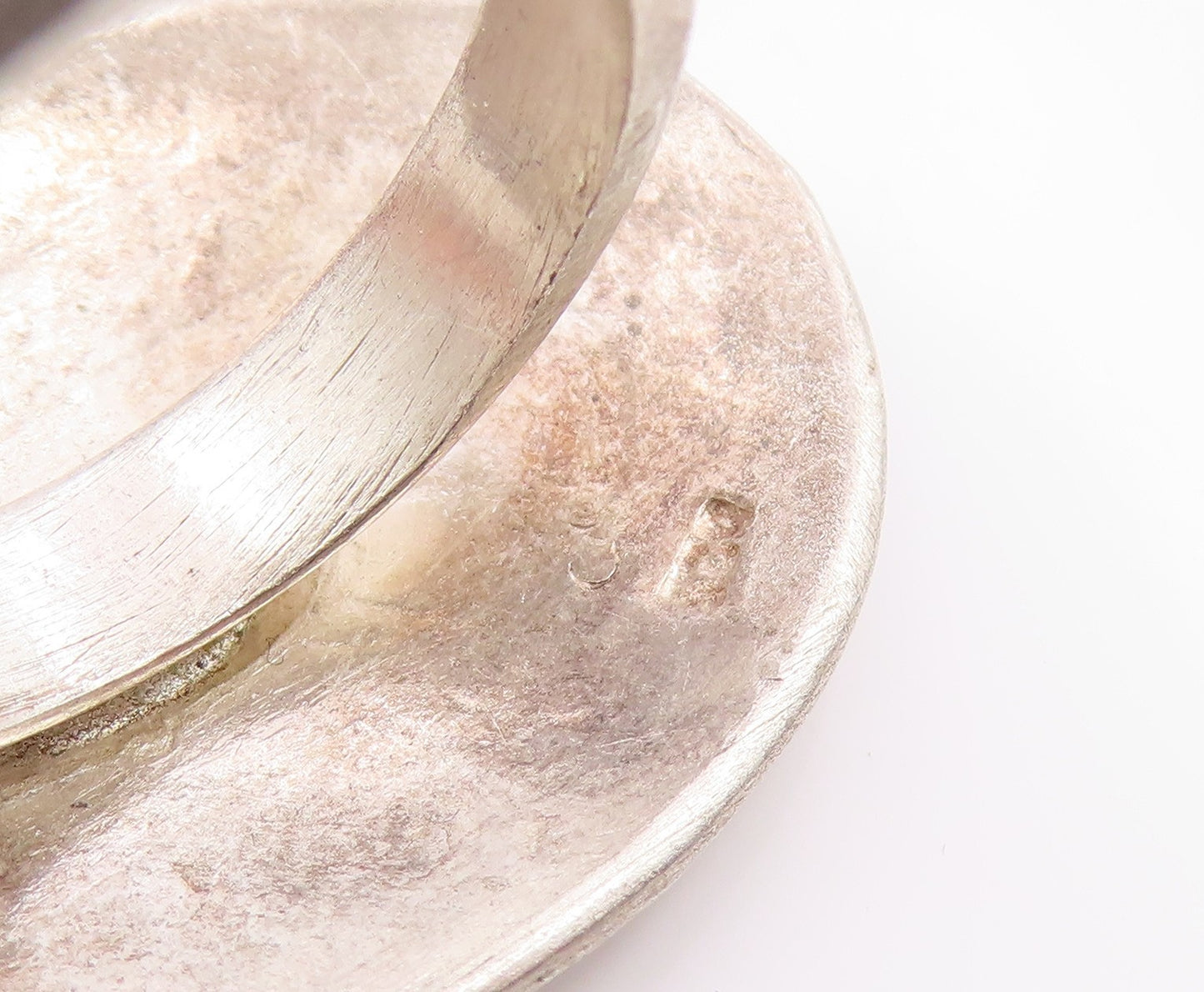 925 Sterling Silver Vintage Ring Engraved Lotus Flower Concho Band Sz 6 RG35905