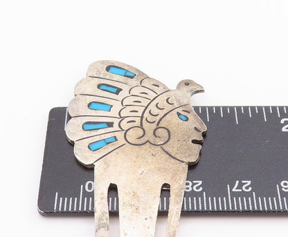 925 Sterling Silver Vintage Book Mark TAXCO Turquoise Inlay Headdress  TR3949