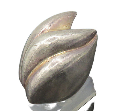 MEXICO 925 Sterling Silver  Vintage Shiny Sculpted Band Ring Sz 7  RG14746
