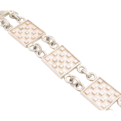 925 Sterling Silver Vintage Bracelet Modernist Geometric Square Link  BT12210
