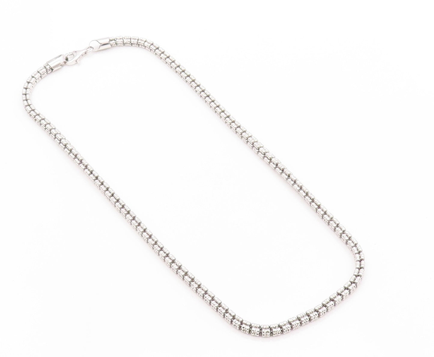 925 Sterling Silver Vintage Necklace Designer Bead Cluster Chain  NE4574