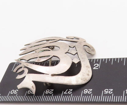 925 Sterling Silver Vintage Brooch Pin Cutout Arabic Word Allah (God)  BP11239