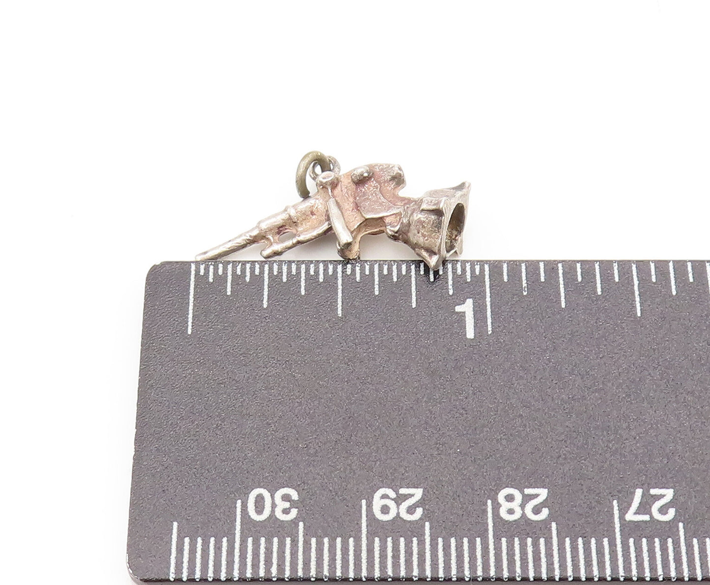 925 Sterling Silver  Vintage Mini 3D Carved Telescope Charm Pendant  PT22380