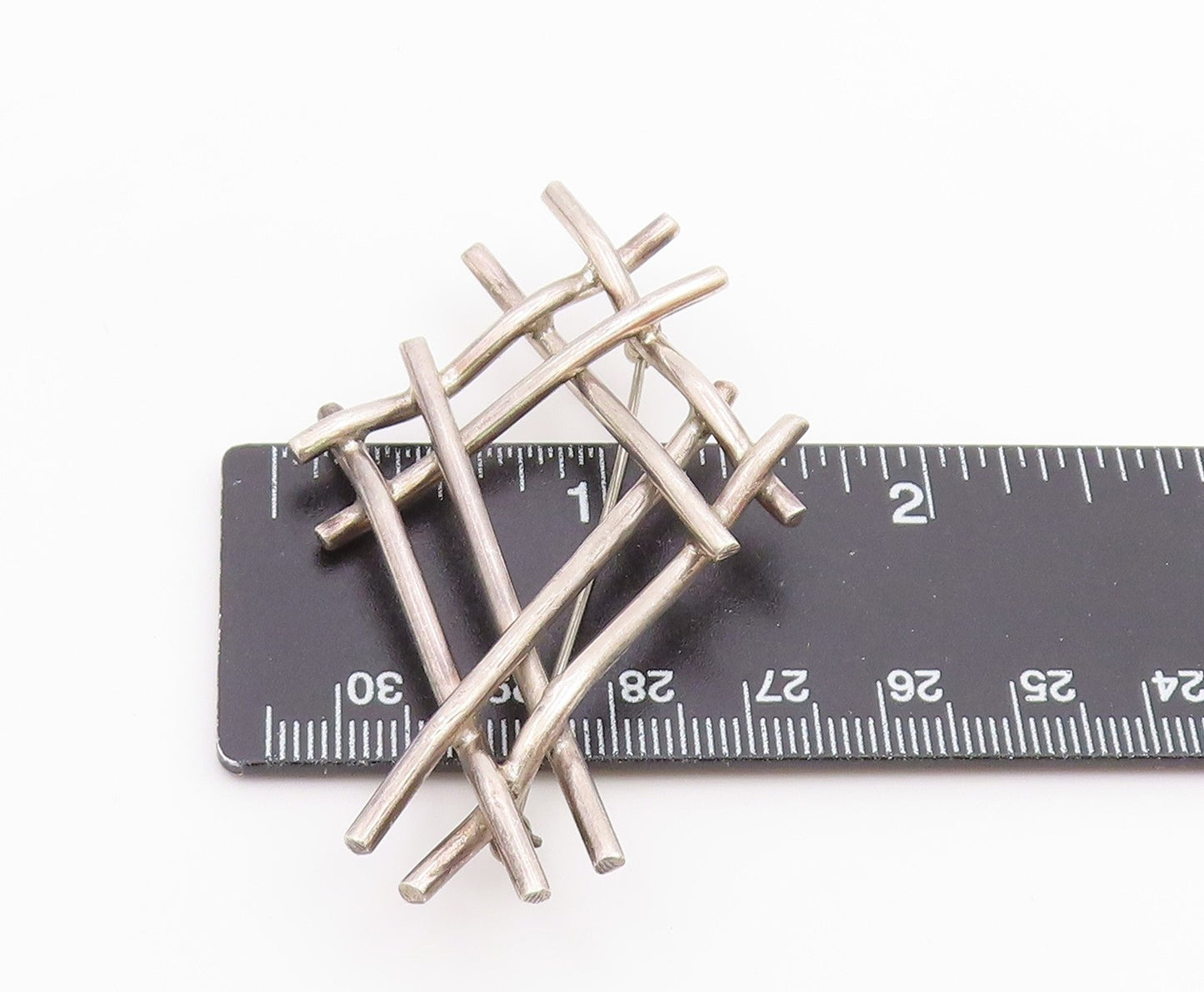 CARSI MEXICO 925 Sterling Silver  Vintage Shiny Modernist Brooch Pin  BP9250