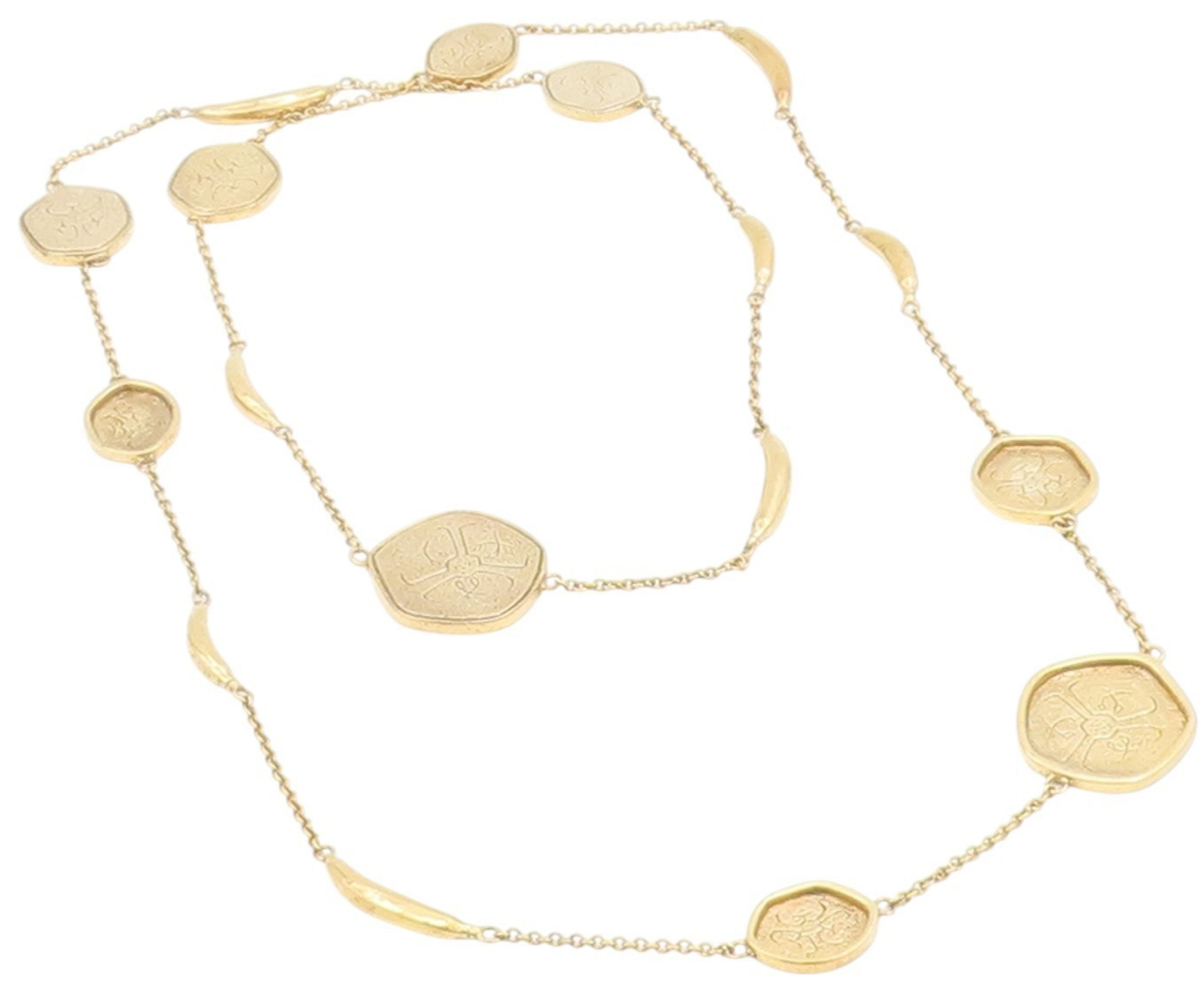 925 Sterling Silver Vintage Necklace Gold Plated Disc Medallion Chain  NE4693