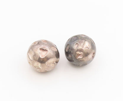 925 Sterling Silver Vintage Earrings Abstract Spherical Ball Omega Back  EG13931