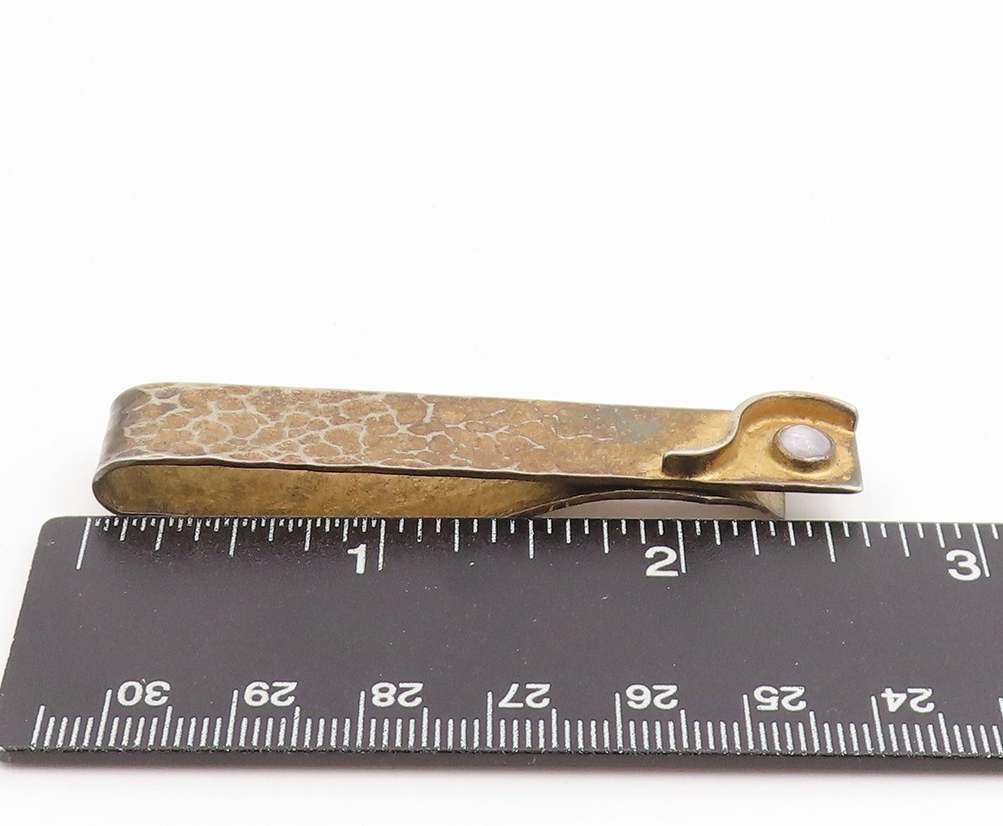 925 Sterling Silver Vintage Money Clip ORVELO Cabochon Moonstone Bar   TR4025