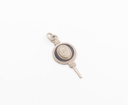 925 Sterling Silver  Vintage Black Onyx High School Pendant  PT17709