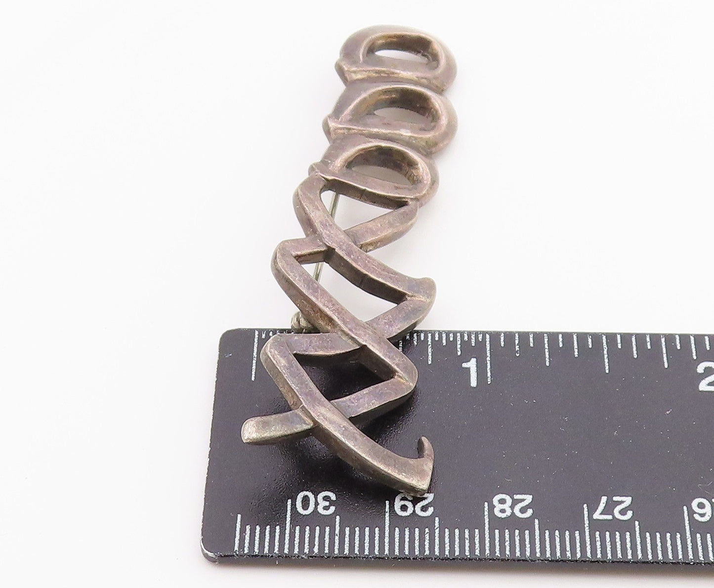 MEXICO 925 Silver  Vintage Minimalist XOXO Hugs & Kisses Brooch Pin  BP10192
