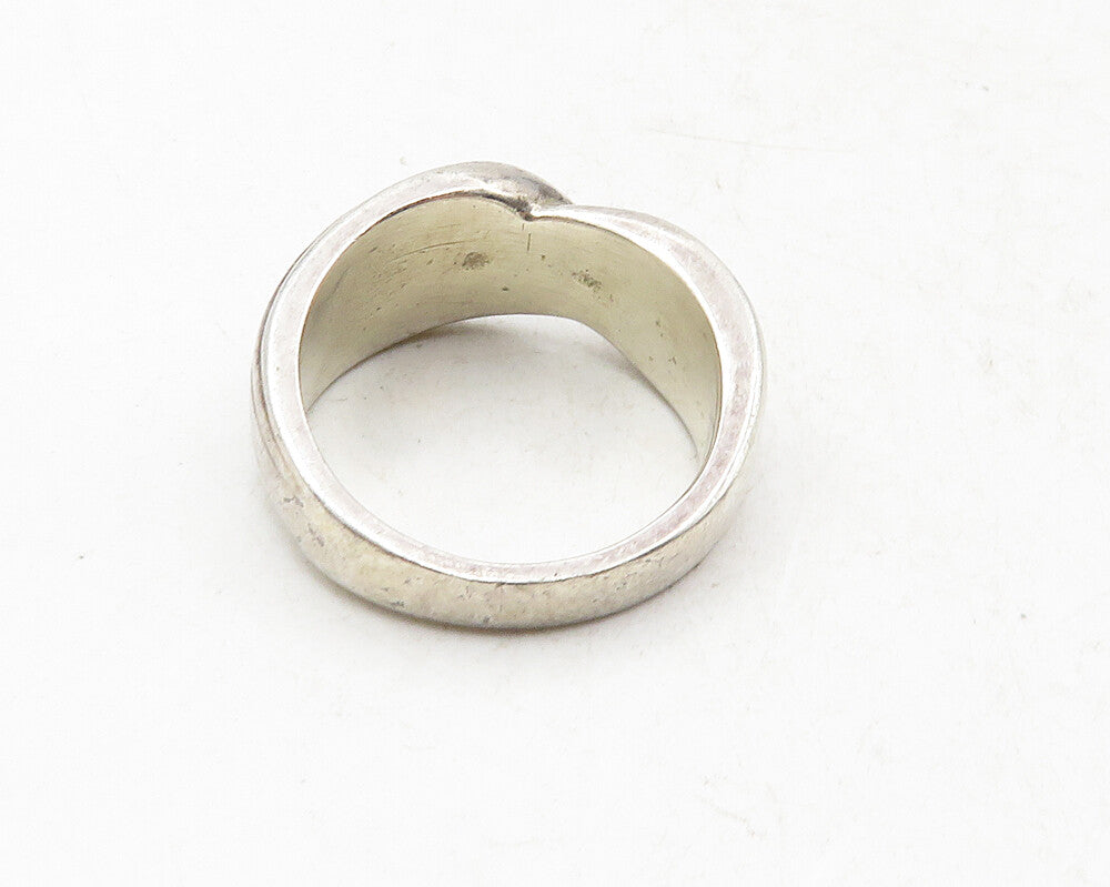 925 Sterling Silver  Vintage Shiny Twist Design Band Ring Sz 6  RG9692