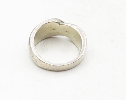 925 Sterling Silver  Vintage Shiny Twist Design Band Ring Sz 6  RG9692