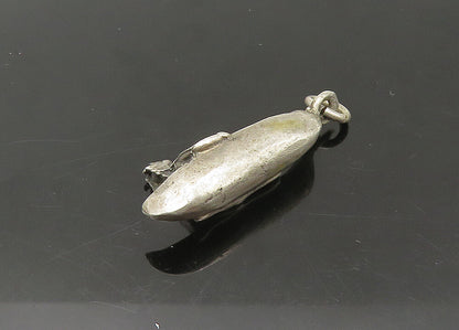 925 Sterling Silver  Vintage Dark Tone Man In Canoe Boat Pendant  PT18337