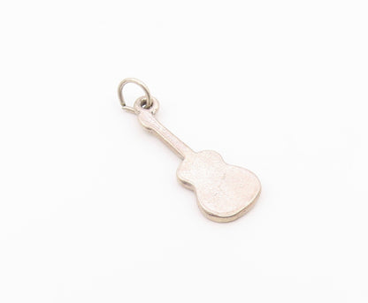 925 Sterling Silver  Vintage Shiny Petite Violin Music Motif Pendant  PT19021