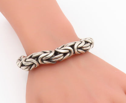 925 Sterling Silver Vintage Bracelet Solid Byzantine Link Chain HEAVY  BT11560