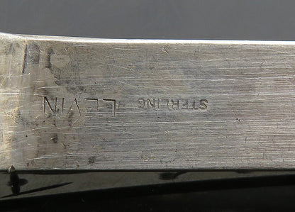 LEVIN 925 Sterling Silver  Vintage Shiny Etched Design Tie Clip  TR2741