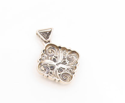 925 Sterling Silver Vintage Pendant Intricate Floral Scrollwork Locket  PT25810
