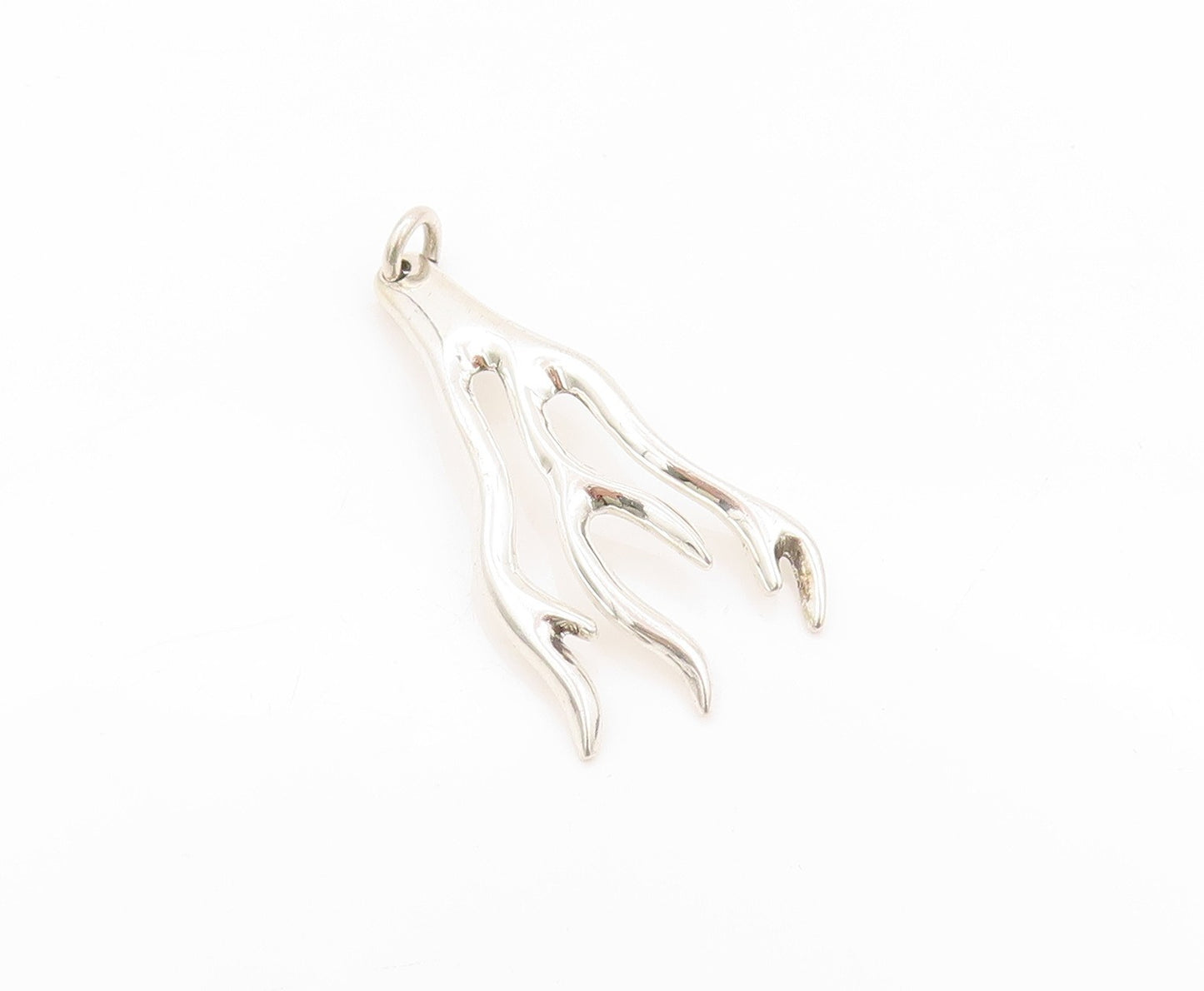 925 Sterling Silver Vintage Pendant SELENE Designer Fire Of Hell Cutout  PT24085