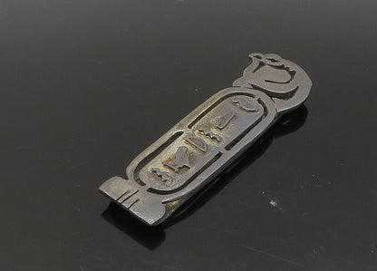 MIDDLE EAST 925 Silver Vintage Hieroglyphics Cartouche Money Clip TR3163