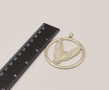 WALLACE 925 Silver  Vintage Peace On Earth Flying Bird Cutout Pendant  PT21964