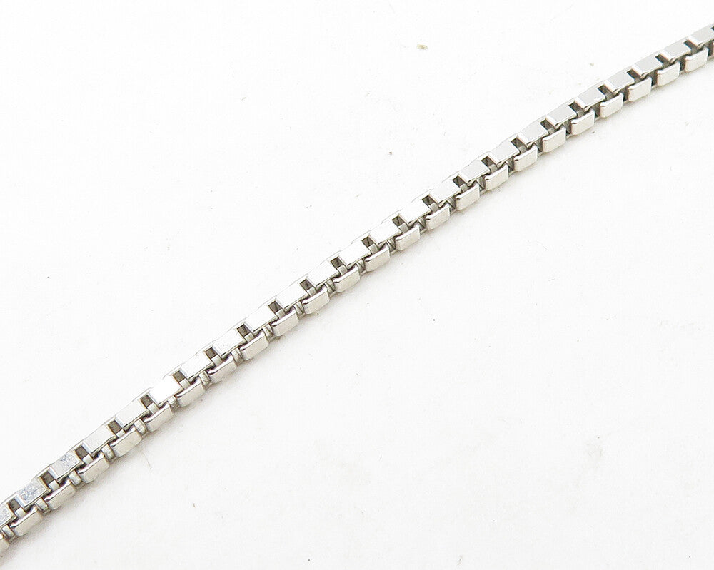 REBECCA 925 Sterling Silver Diamond Shape Pattern Box Chain Necklace  NE3223