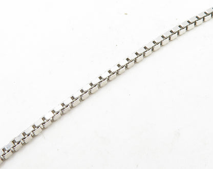 REBECCA 925 Sterling Silver Diamond Shape Pattern Box Chain Necklace  NE3223