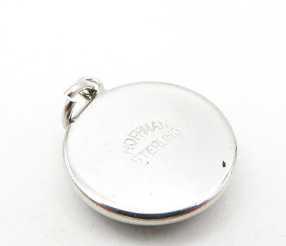 HOFFMAN 925 Sterling Silver Vintage Statue Of Liberty Round Pendant PT6773
