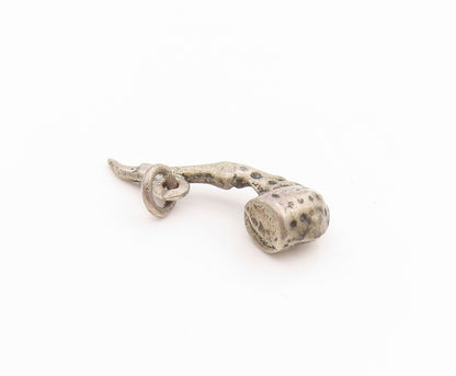 925 Sterling Silver Vintage Pendant Etched Dotted Piper Smoking Charm  PT24807