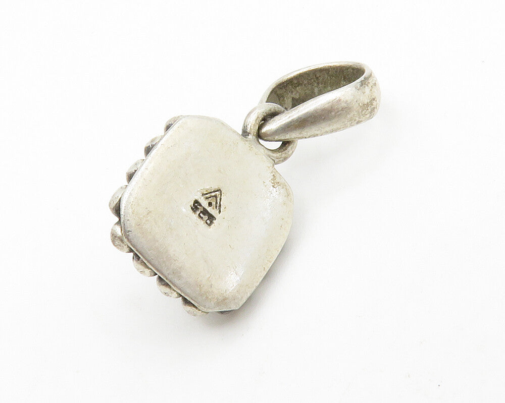 SILPADA 925 Sterling Silver  Vintage Pearl Bubble Border Pendant  PT10588