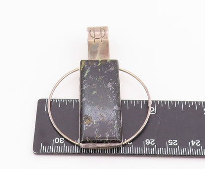 925 Sterling Silver Vintage Pendant DTR JAY KING Black Opal Circle Bar  PT26040