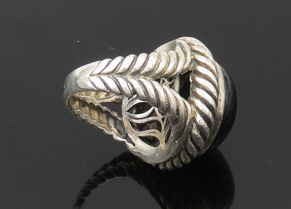925 Sterling Silver  Vintage Cabochon Black Onyx Cocktail Ring Sz 5  RG22221