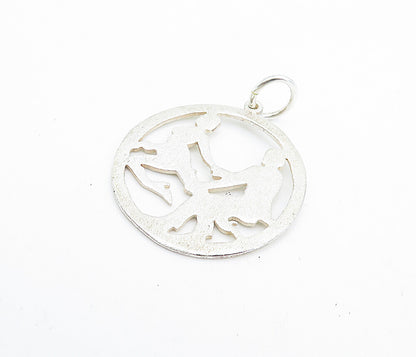 925 Sterling Silver Vintage Cutout Dancing Couple Silhouette Pendant PT5259