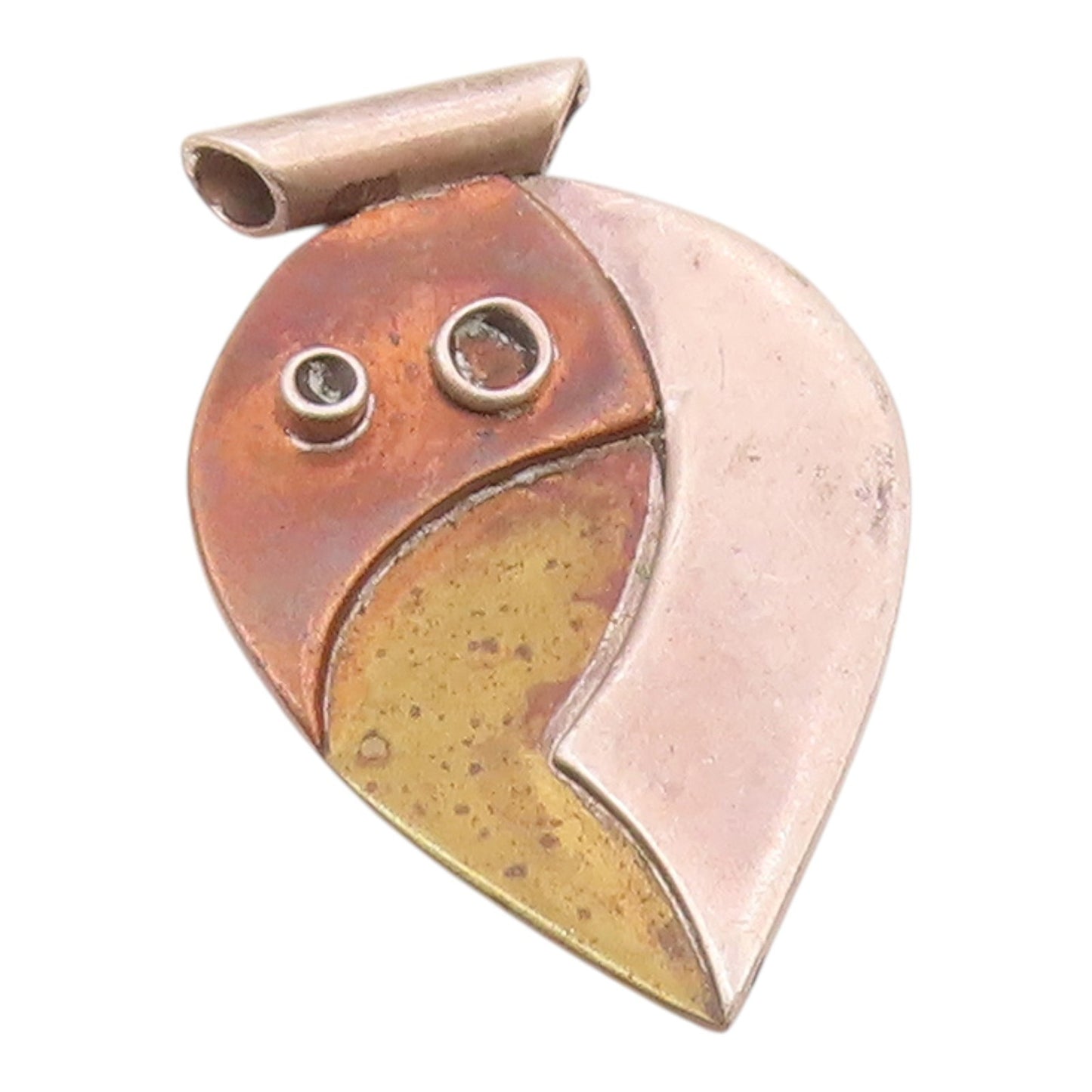 925 Sterling Silver  Vintage Three Tone Modernist Slide Pendant  PT17306