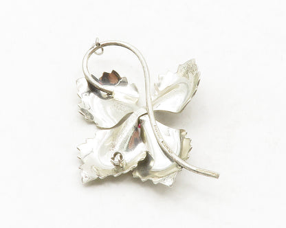 FORSTNER 925 Silver  Vintage Pink Topaz Shiny Flower Motif Pendant  PT10594
