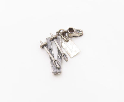 POST BELL 925 Silver  Vintage Sun Valley Ski Set Souvenir Pendant  PT18366
