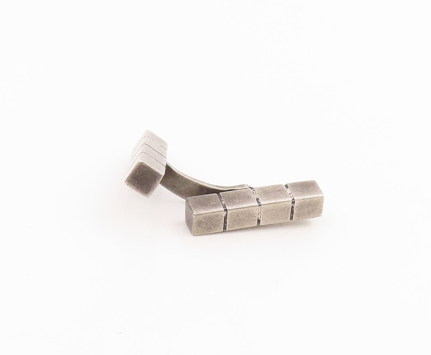 925 Sterling Silver Vintage Cufflinks DENMARK Modernist Geometric Blocks  TR4148