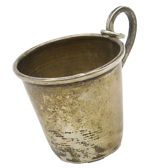 DESIGNER 925 Silver  Vintage Petite Dark Tone Smooth Cup Trinket  TR2270