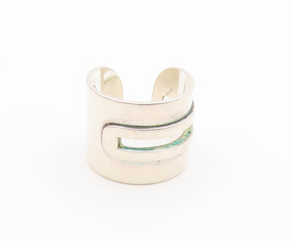 925 Sterling Silver Vintage Ring MONIR Modernist Geometric Band  Sz 6  RG36772